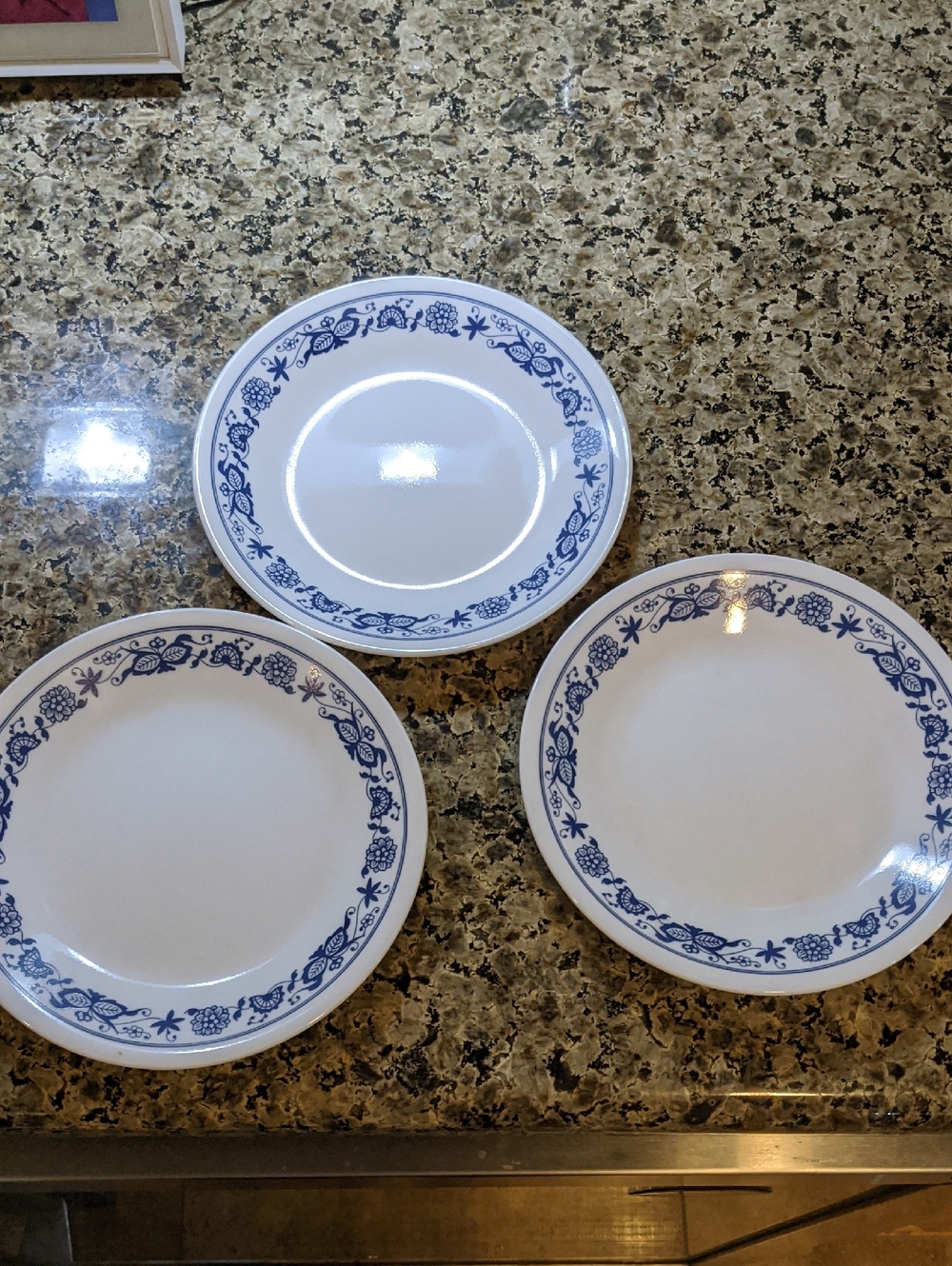 Corelle Old Town Blue Dessert Bread Plates ~6.75" Diameter Set Of 3